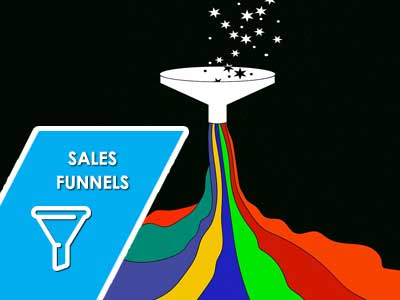 A funnel with start going in the top with psychadelic rainbow colours coming from the bottom of the funnel